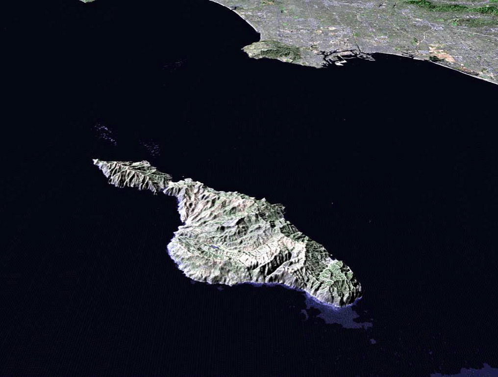 Satellite Picture of Santa Catalina Island.